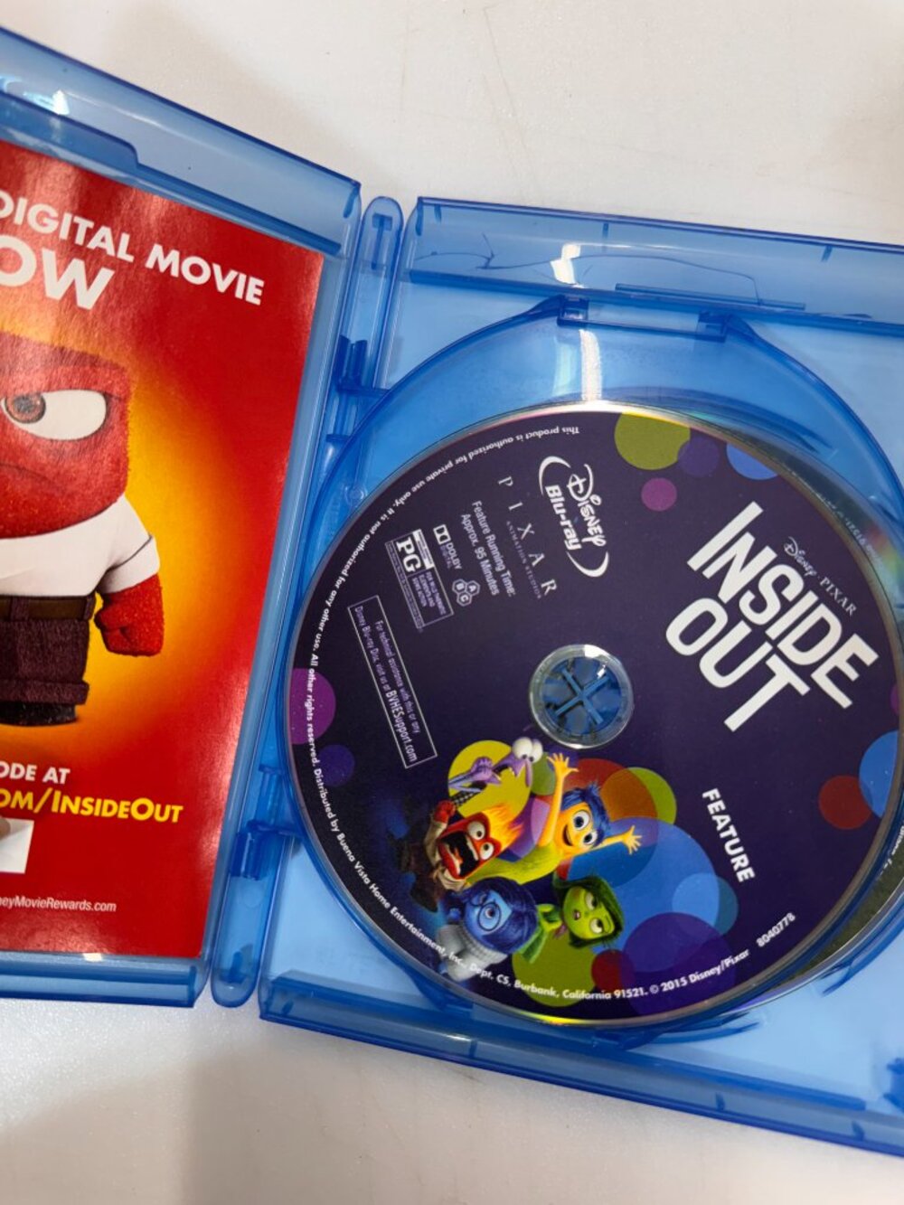 Inside Out [Blu Ray DVD] Disc Tested, Working Disney Pixar - Picture 3 of 4